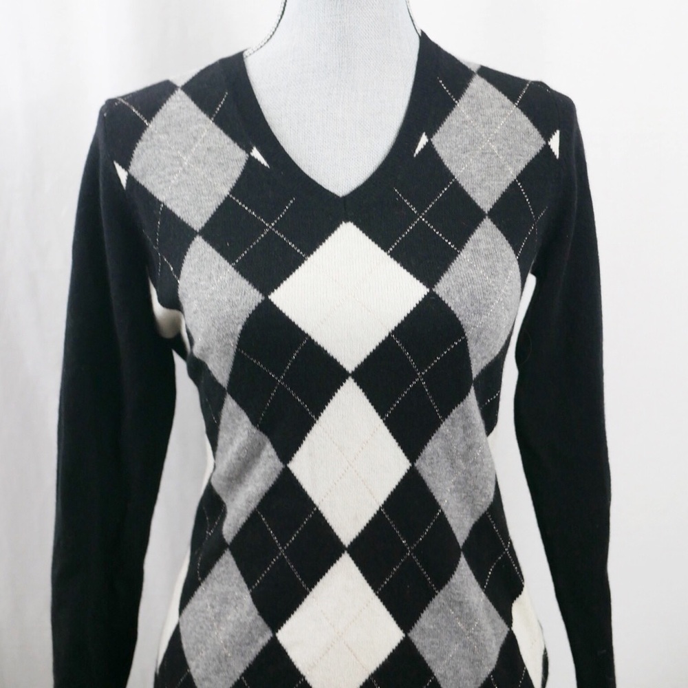 2-ply CASHMERE Charter Club Argyle Sweater NWT!